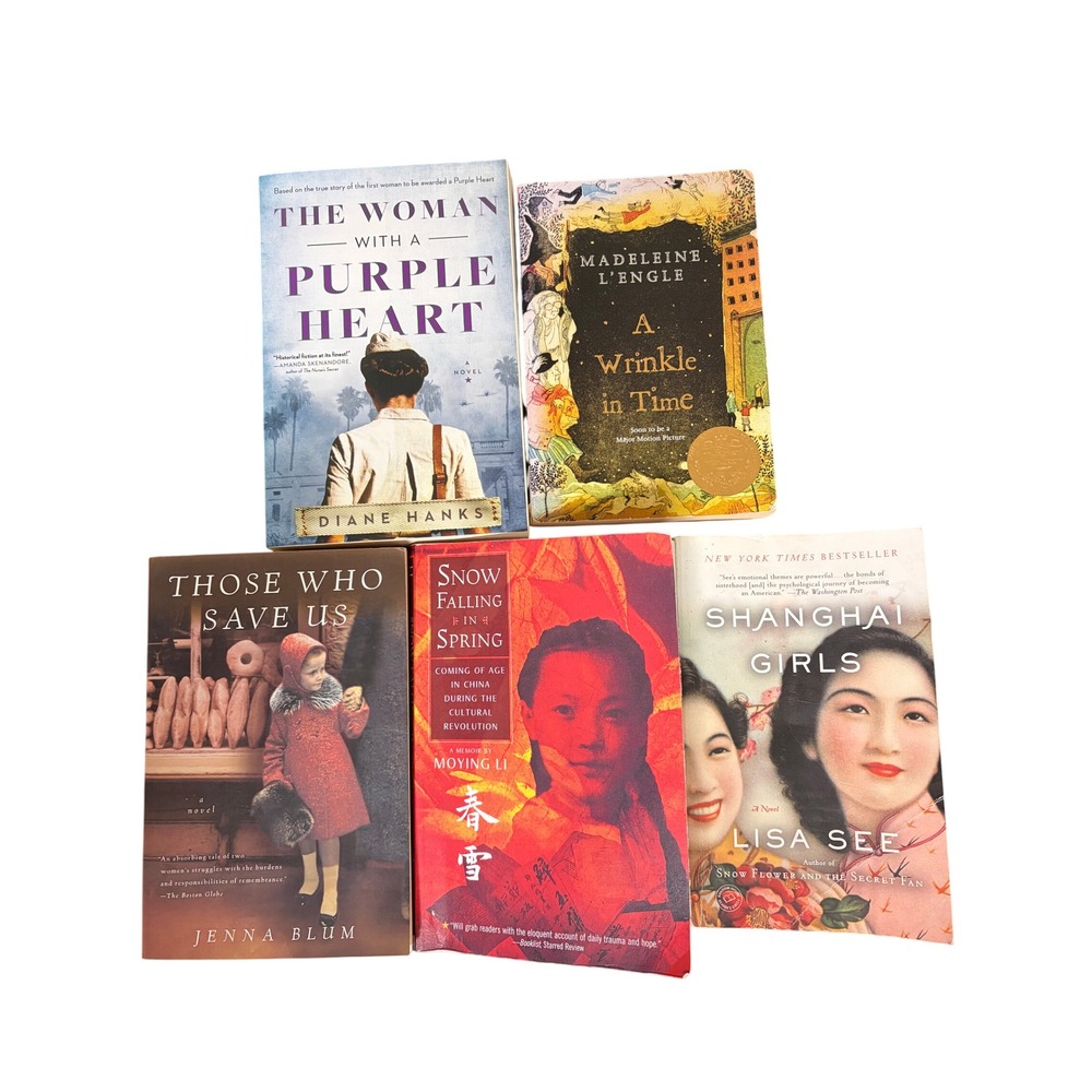 5 Book Bundle A Wrinkle in Time Shanghai Girls Those Who Save Us Fiction Memoir